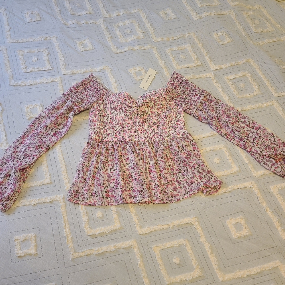 Francesca's Floral Off The Shoulder Top